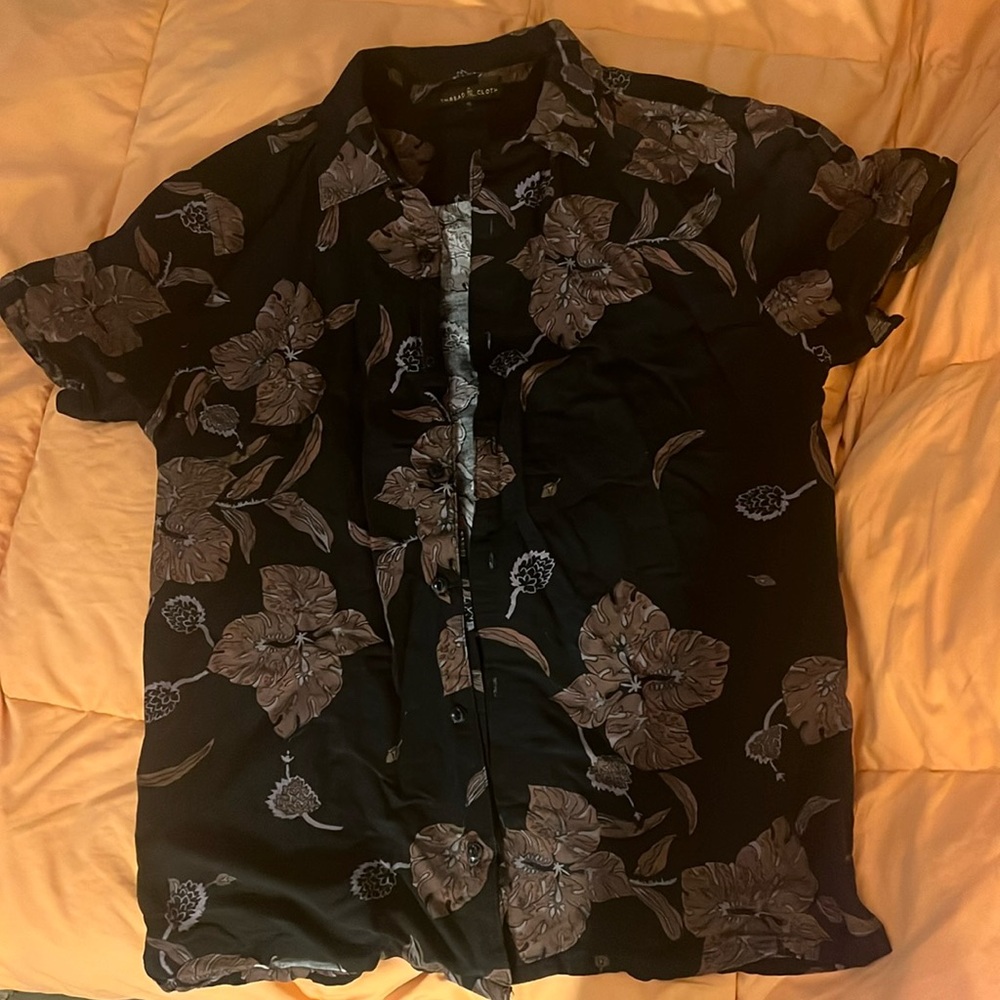 Vintage floral button up collared shirt, size S-M